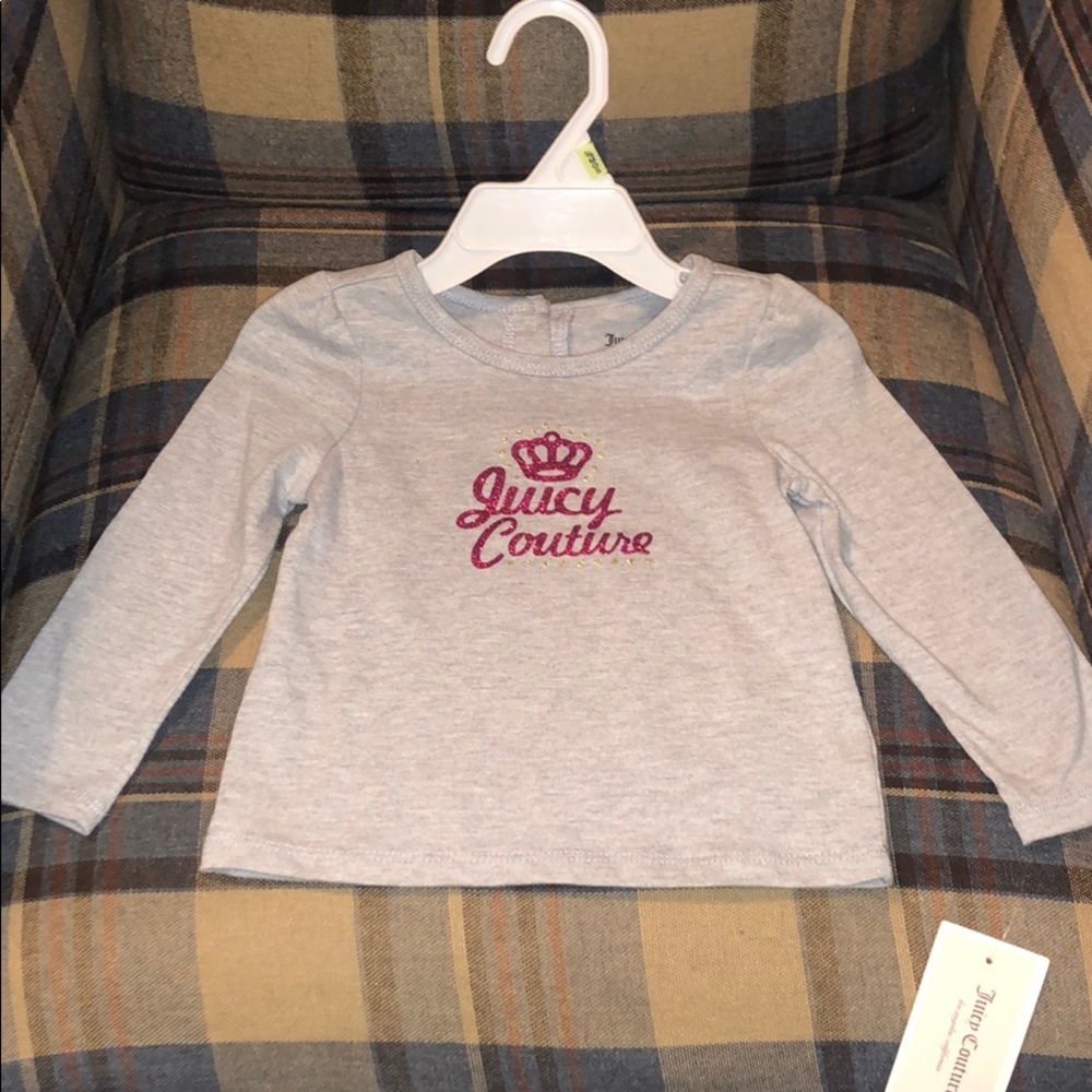 NWT Juicy Couture long sleeve sparkle graphic top